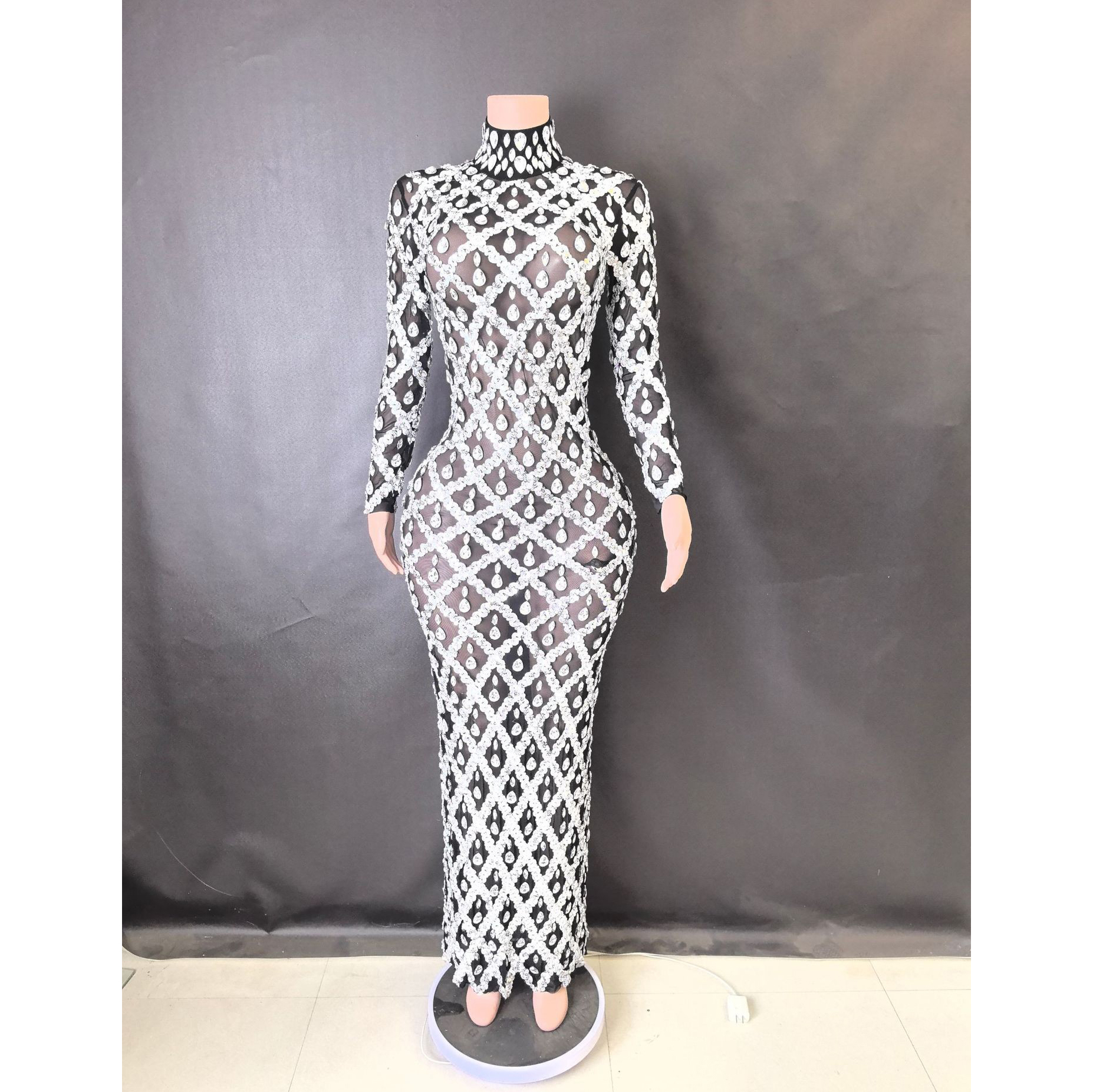 Long sleeve Black silver long