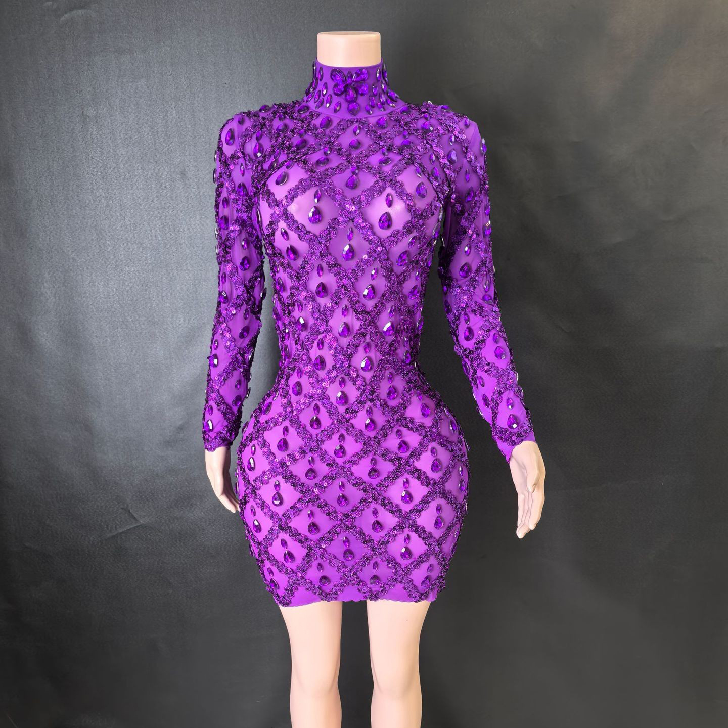 Long sleeve purple short