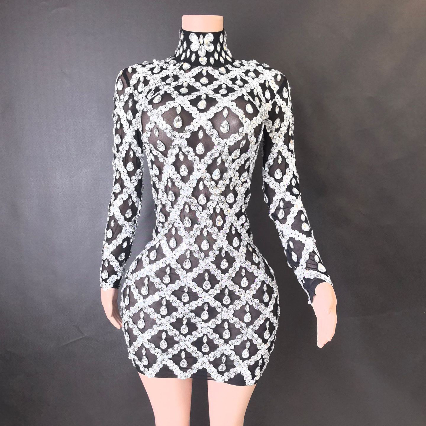 Long sleeve Black silver short