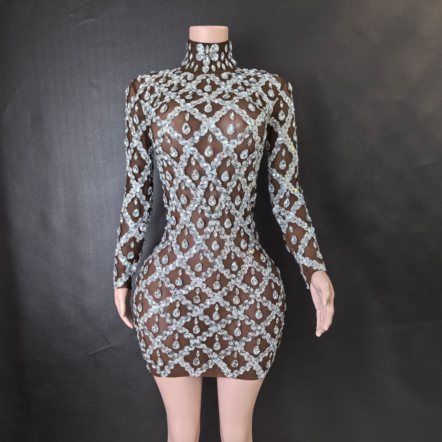 Long sleeve Silver brown short