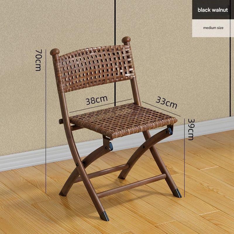 Solid Black Walnut Medium Double Top Quality Rattan Hand Woven