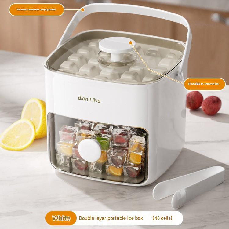 48-grid double-layer-milk white [1 second ice off food grade]]