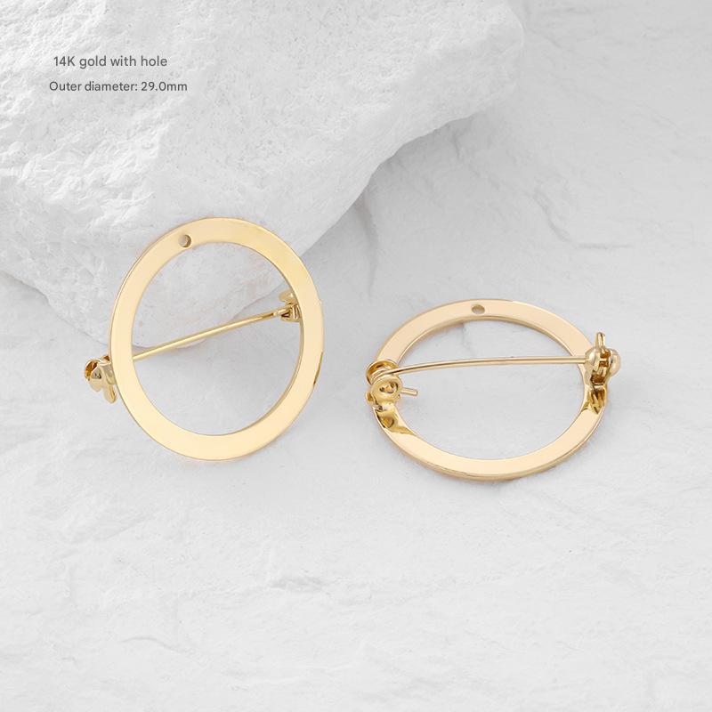 2:14k gold ring brooch (with holes)-29mm [1 piece]/free shipping for orders over 29