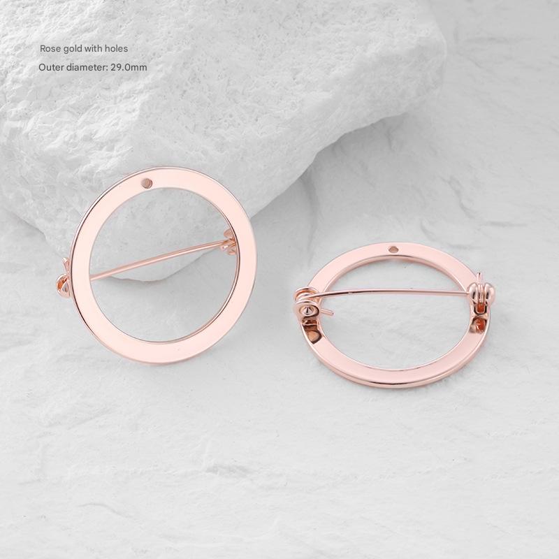 4:Rose gold ring brooch (with holes))-29mm [1 piece]/free shipping for orders over 29