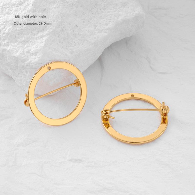 3:18k gold ring brooch (with holes))-29mm [1 piece]/free shipping for orders over 29