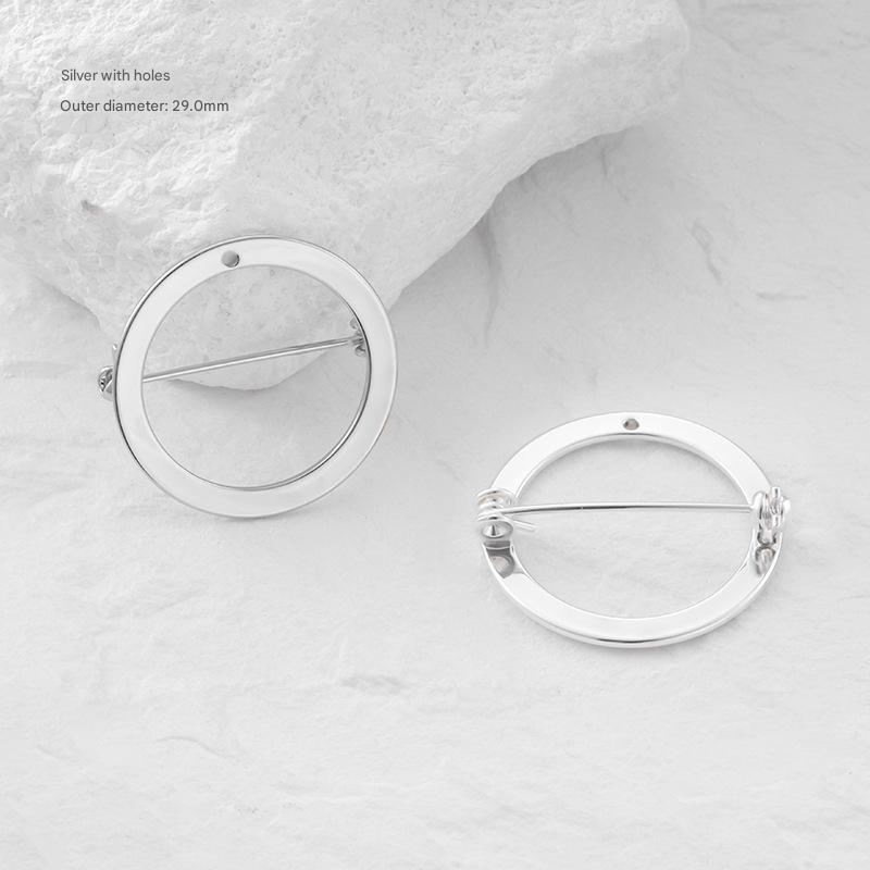 6:Silver white ring brooch (with holes))-29mm [1 piece]/free shipping for orders over 29