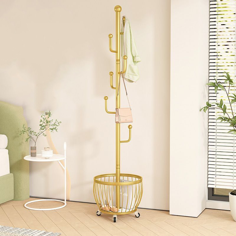 Light Luxury Gold-Cactus 6 Hook Movable Storage Basket