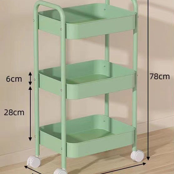 Three-tier upgraded Matcha Green Storage Rack [Universal Wheel]