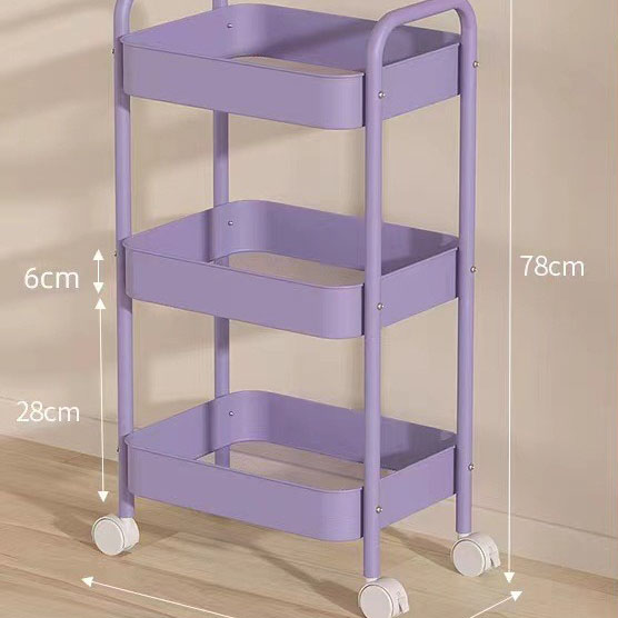 Three layer upgraded purple shelf [Universal wheel]