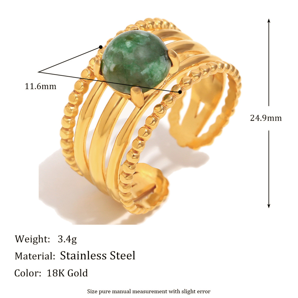 4:Emerald open ring-gold