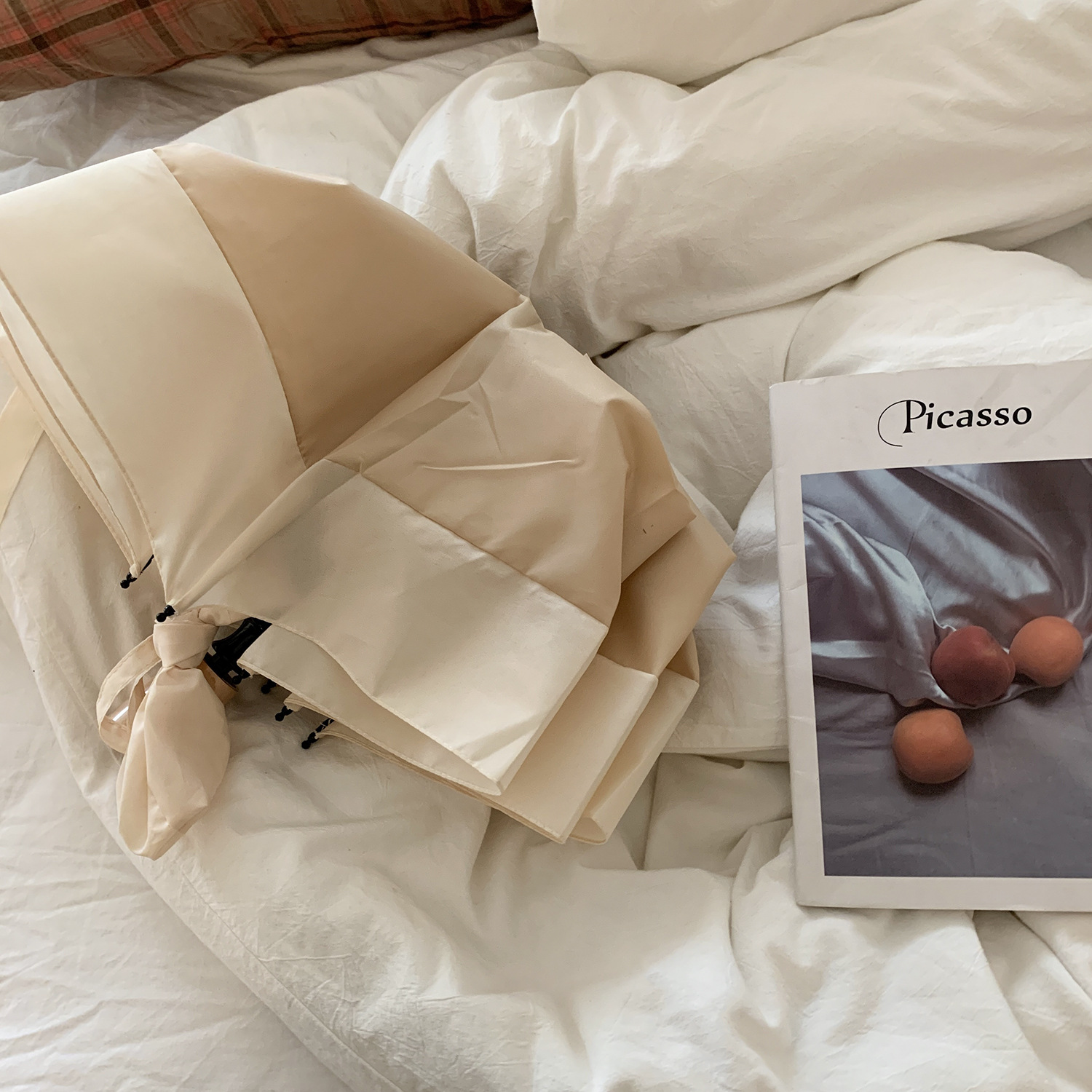 Plain beige flat yellow bottom