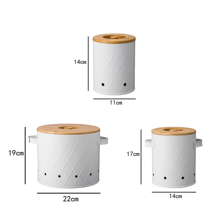 Mesh white groove bamboo cover (3-piece set)