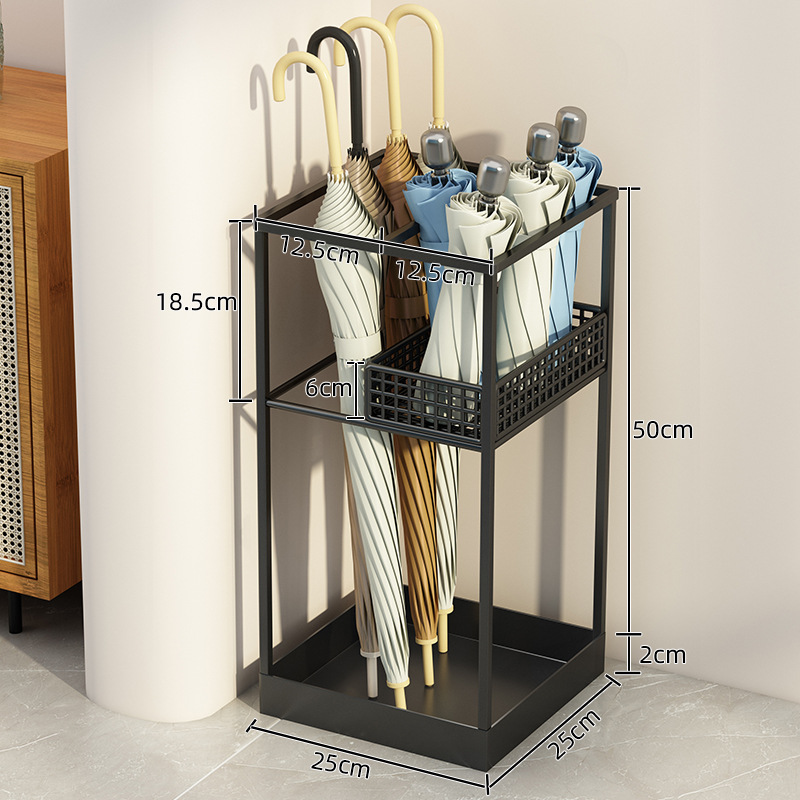 Athens black long and short umbrellas distinguish storage left and right put orderly arrangement