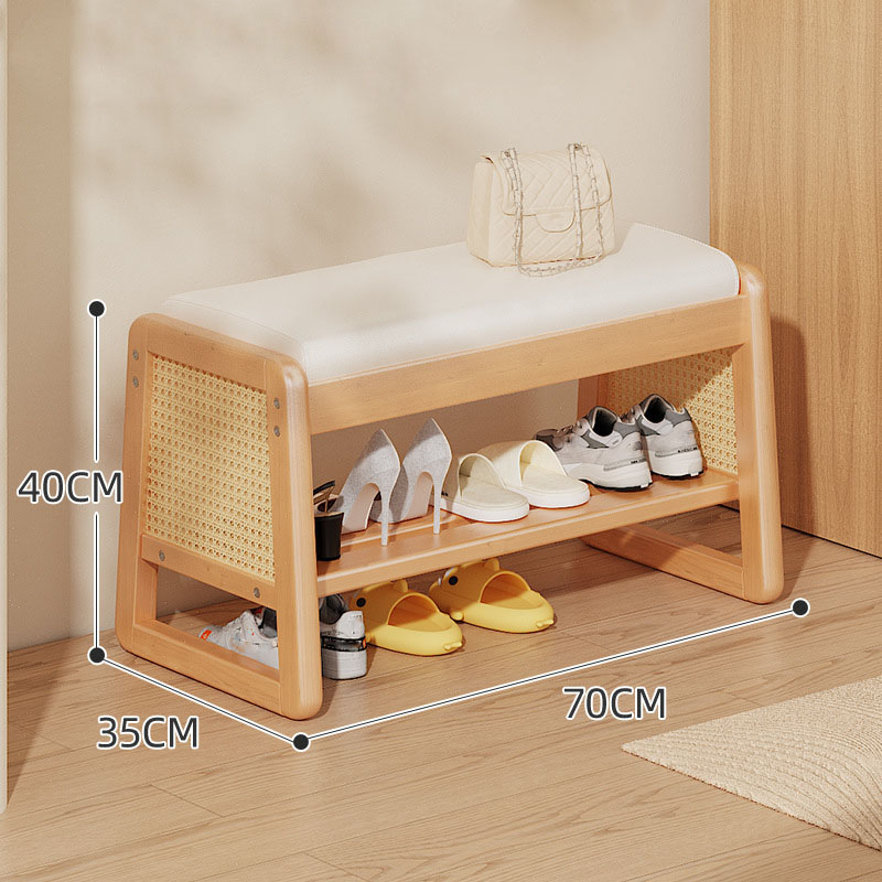 Wood color 70cm and rice white cushion