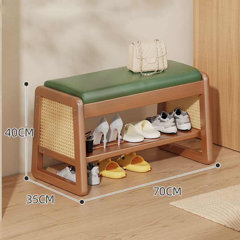 Walnut color 70cm and green cushion