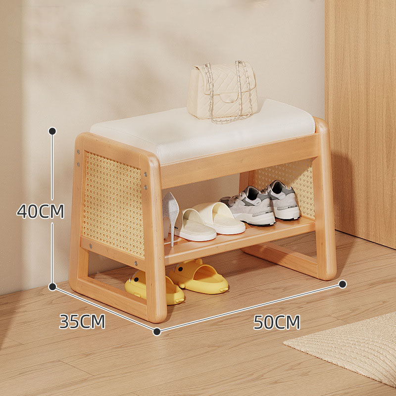 Wood color 50cm and rice white cushion