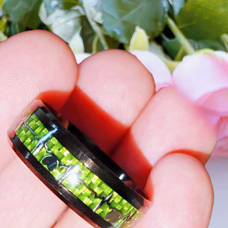 Black green background carbon fiber electrocardiog