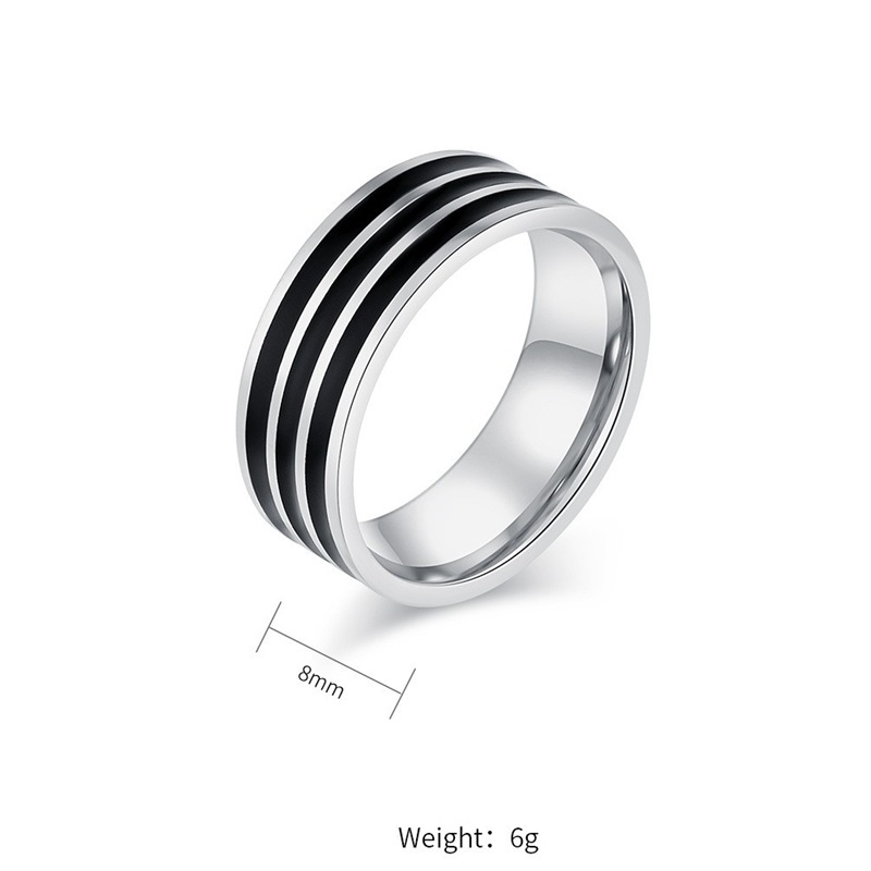 Silver 8mm3 slot US Size #6