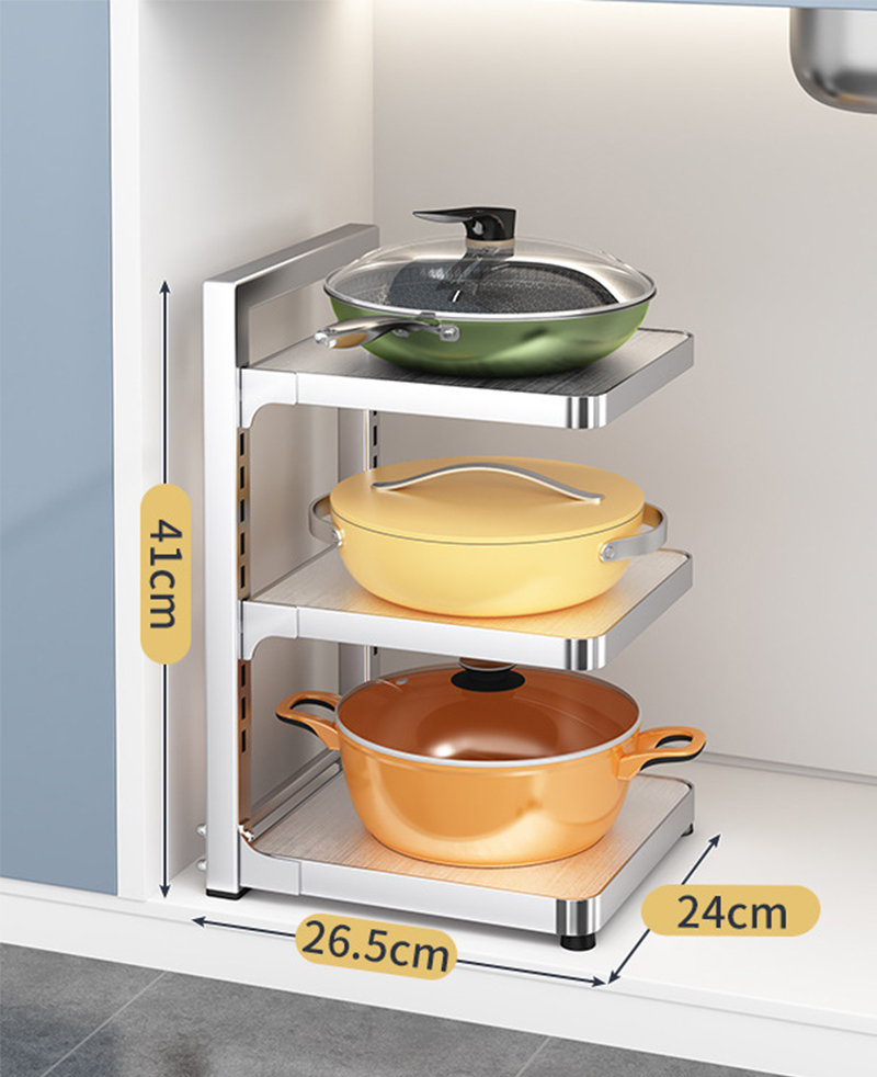 2-layer stainless steel pot rack
