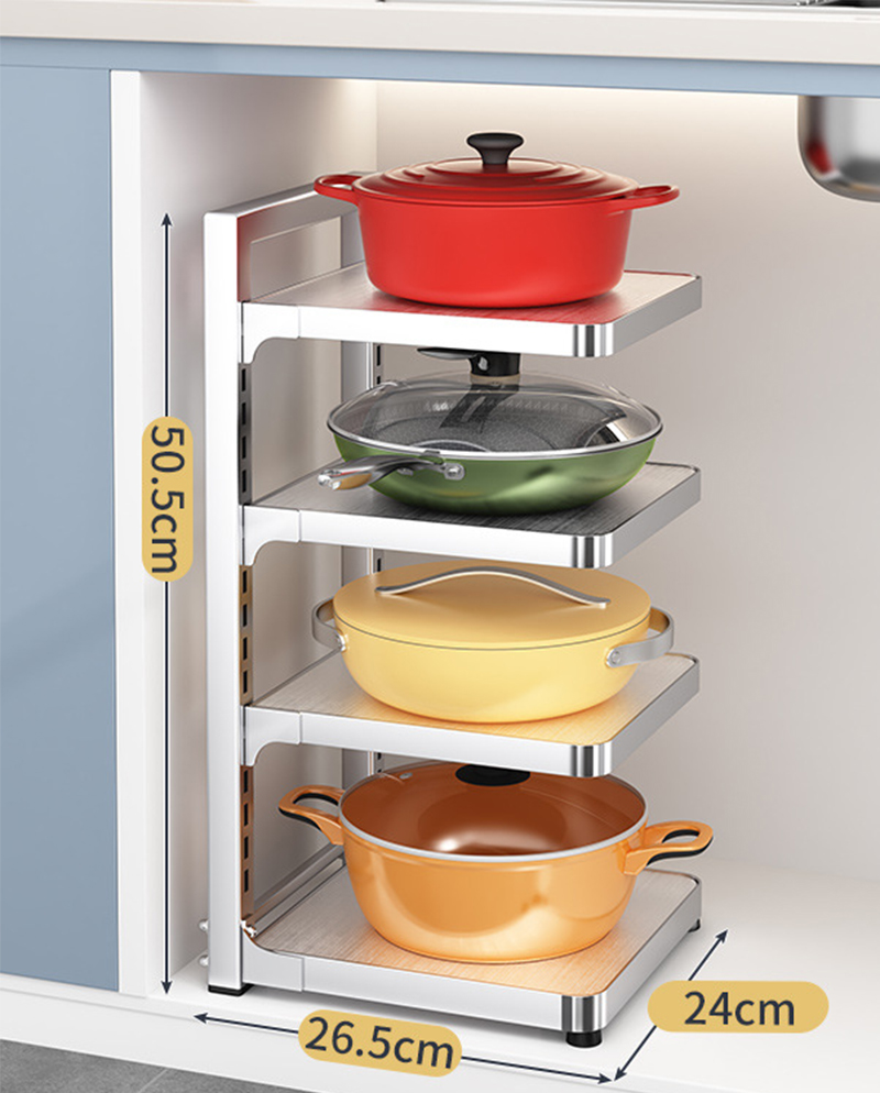 4-layer stainless steel pot rack