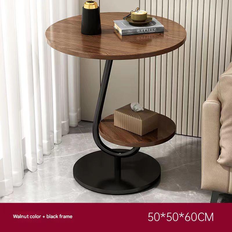 Walnut table Black rack 50*50*60