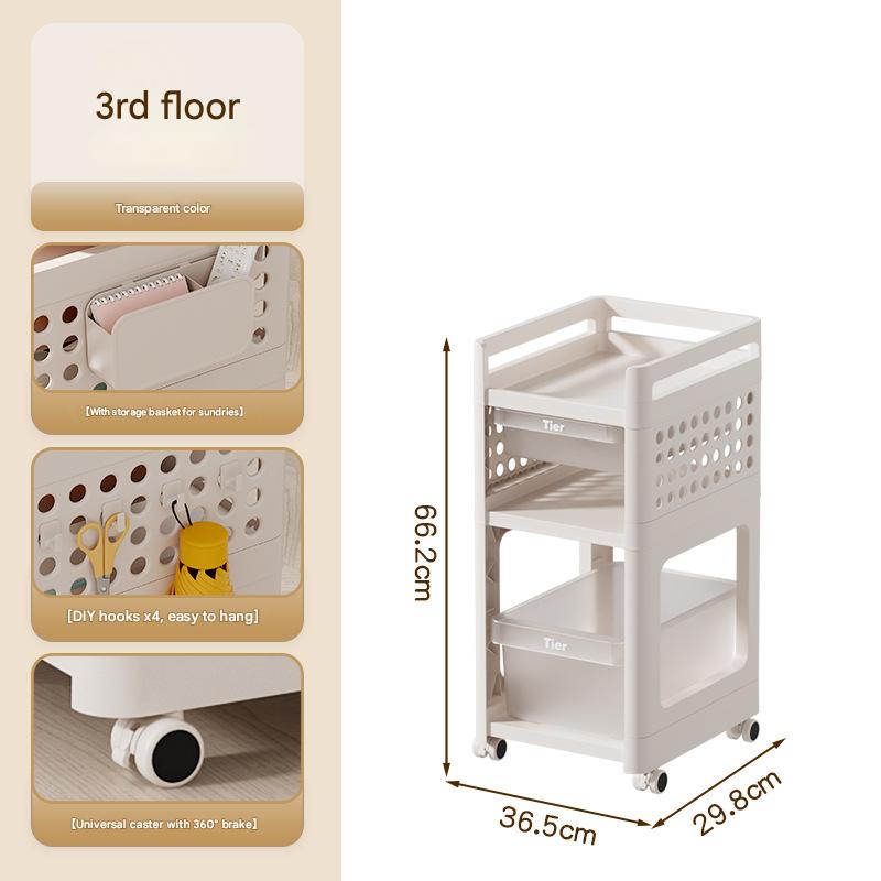 Three layers; Cream transparent (four hooks 1 hanging basket sticker)