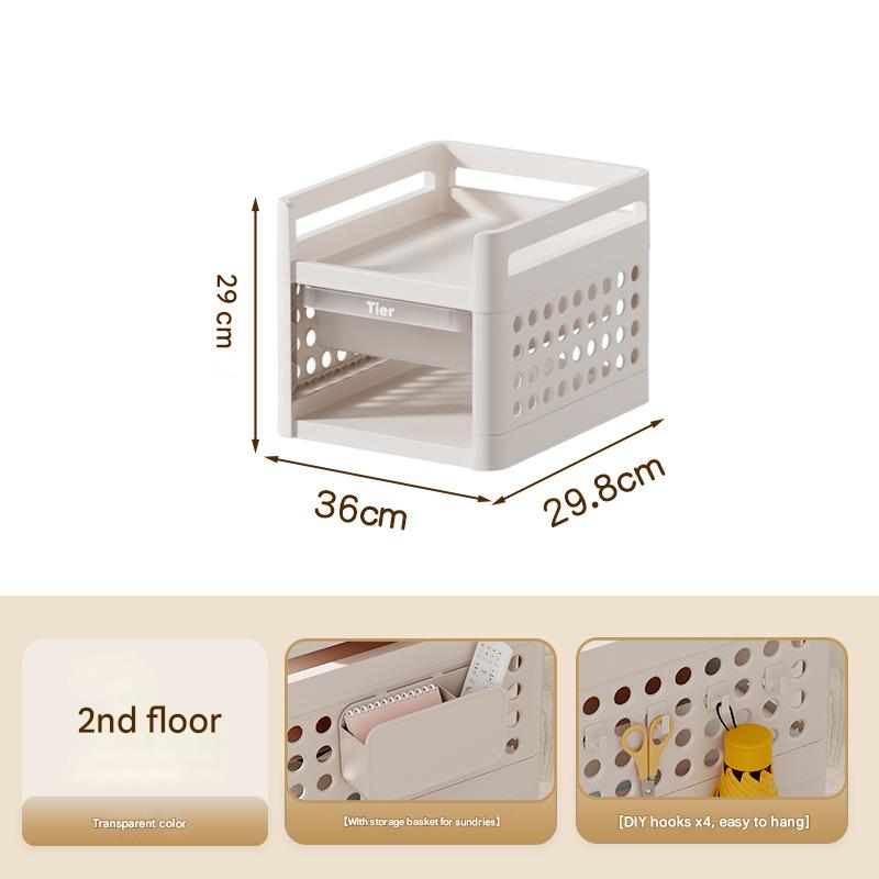 Second floor; Cream transparent (four hooks and 1 hanging basket sticker are given)