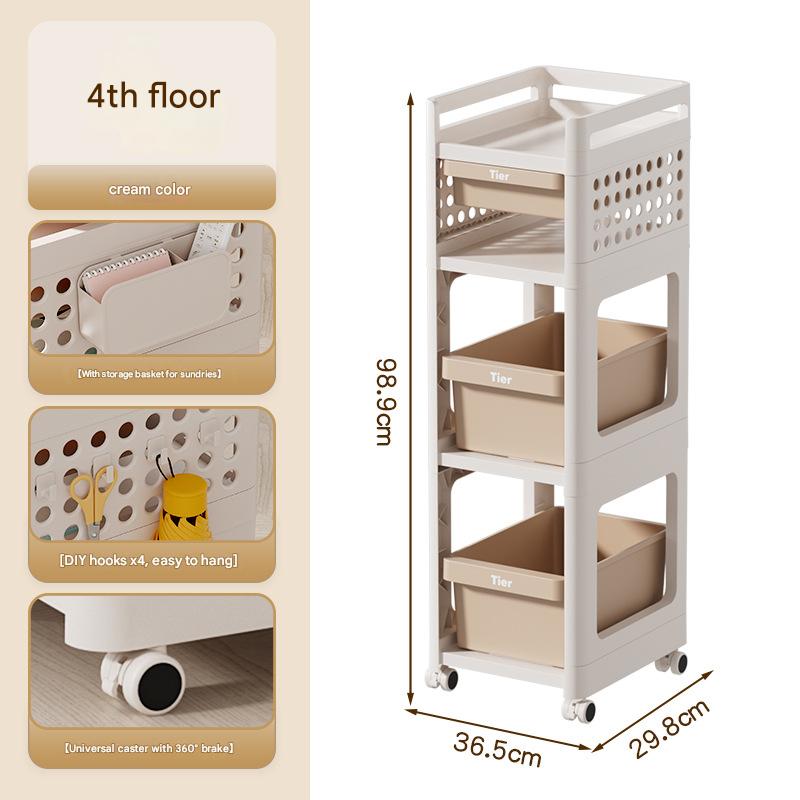 Four layers; Cream coffee (four hooks 1 hanging basket sticker)