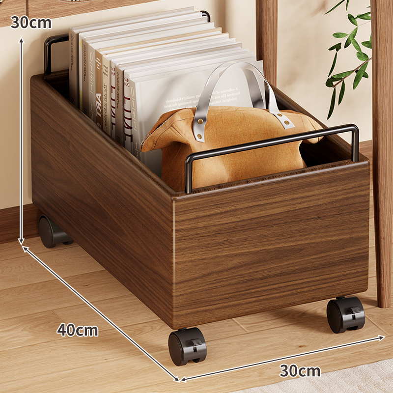 Walnut color school bag rack floor-standing model [imported solid wood]