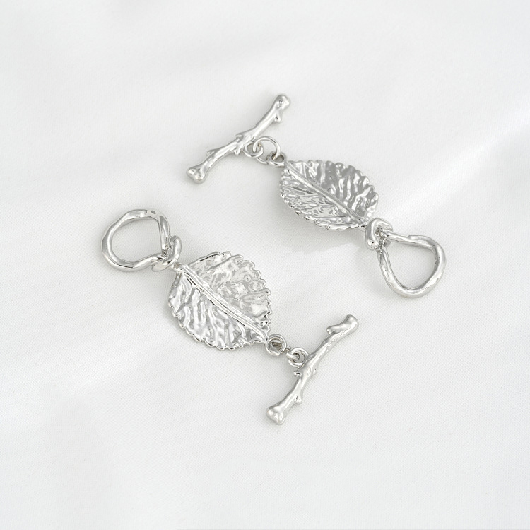2:White gold leaves and branches OTbuckle 1 set