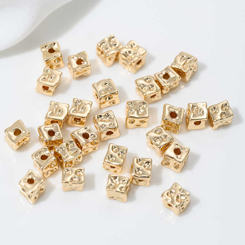 1:14K gold cheese square beads 5mm