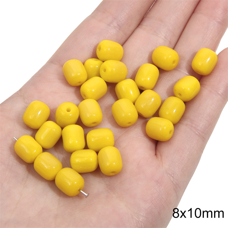 14:Solid color jujube beads 8x 10mm aperture about 1mm yellow