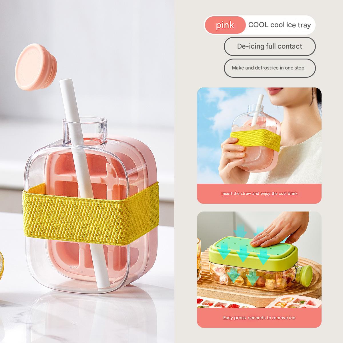 Pink cool Curling 500ml (with straw   Cable Tie)