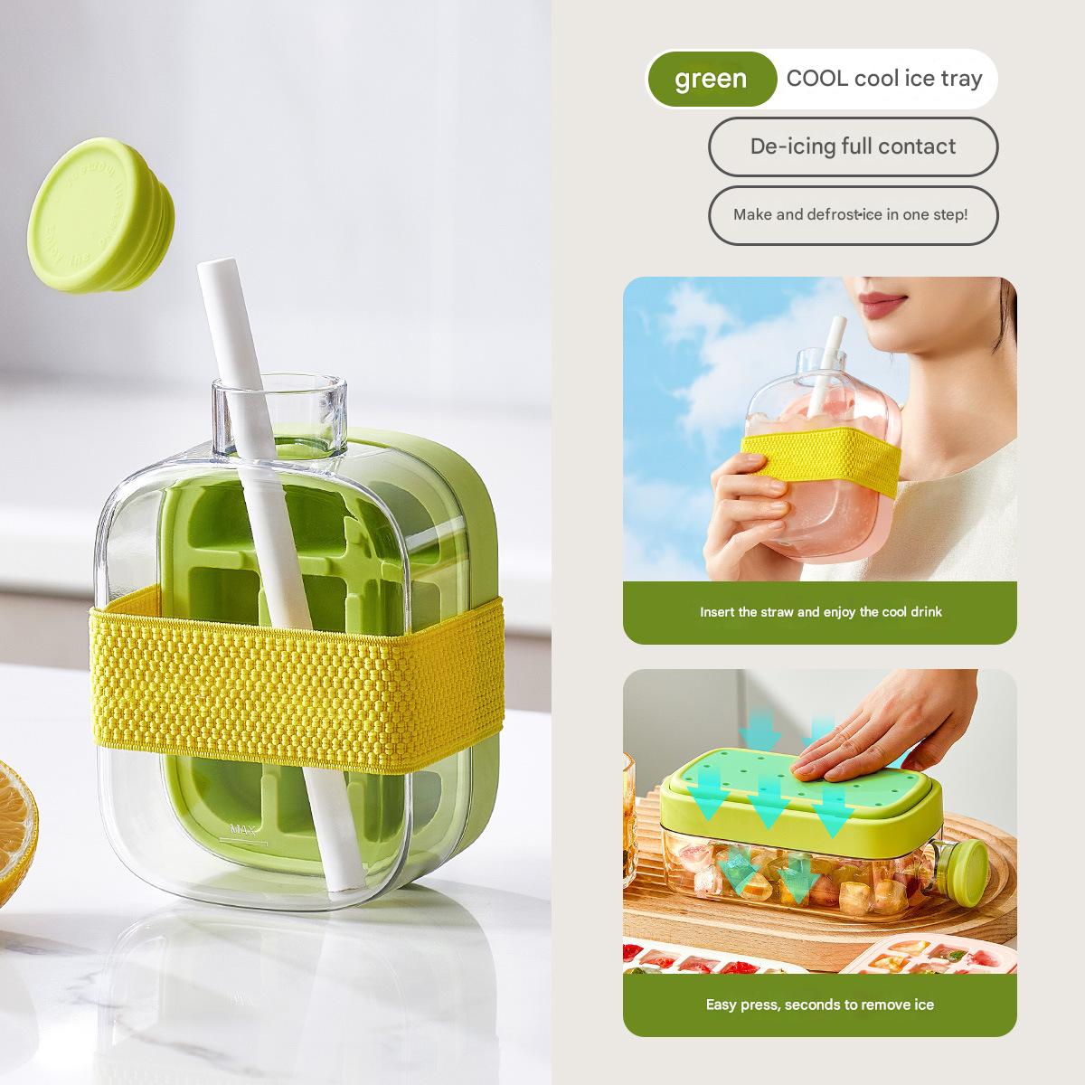 Green cool Curling 500ml (with straw   Cable Tie)