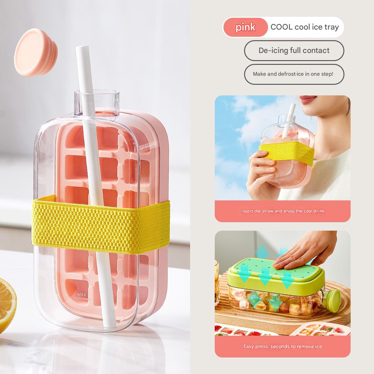 Pink cool Curling 800ml (with straw   Cable Tie)