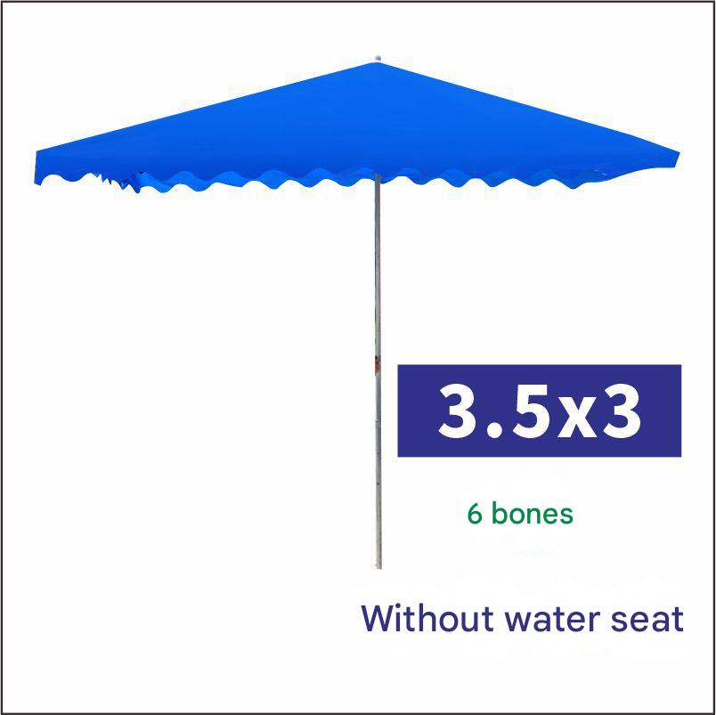 Umbrella 3.5x3m blue without water seat