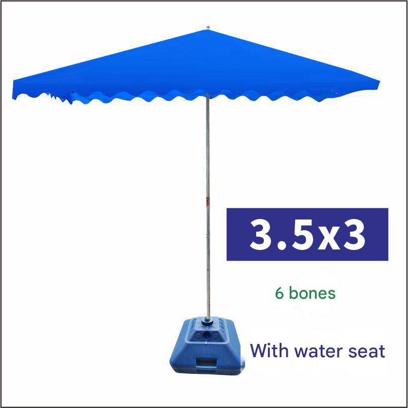 Umbrella 3.5x3m blue with water seat