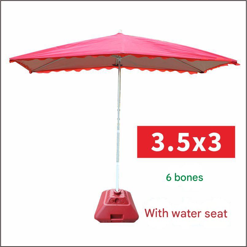 Umbrella 3.5x3m red with water seat