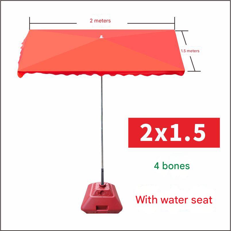 Oblique umbrella 2x1.5m red with water seat