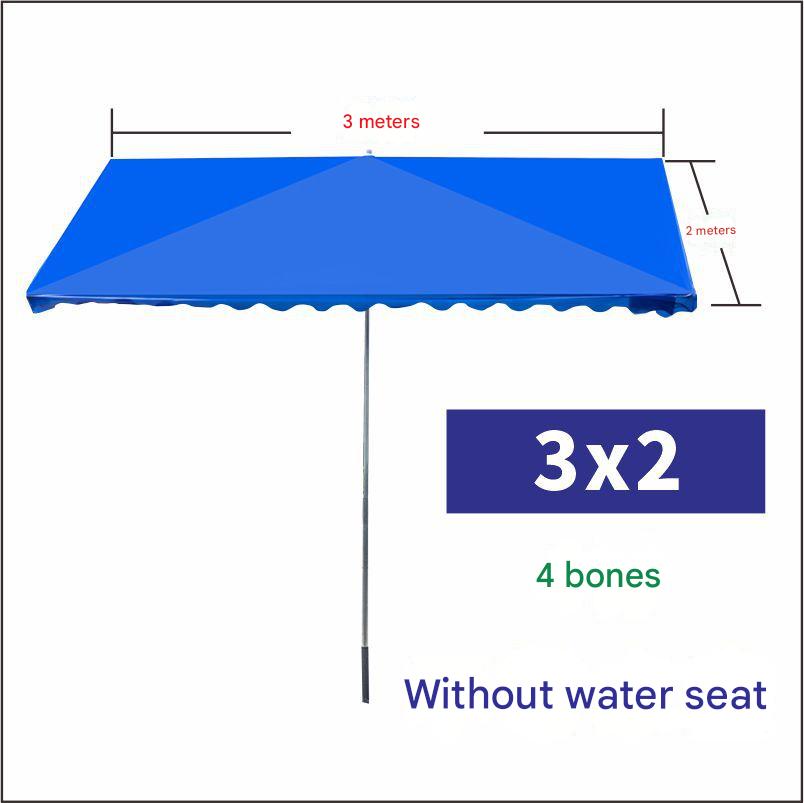 Oblique umbrella 3x2m blue without water seat