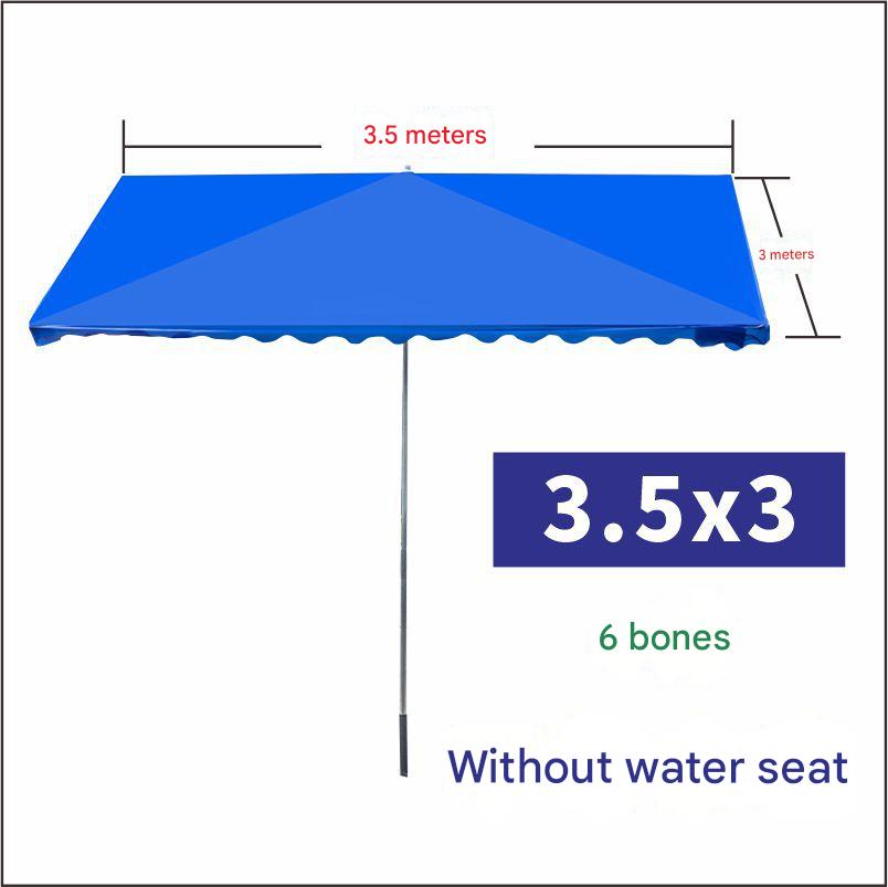 Oblique umbrella 3.5x3m blue without water seat