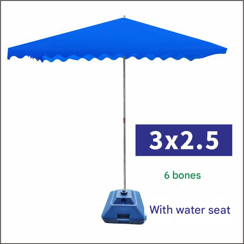 Umbrella 3 x2.5m blue with water seat