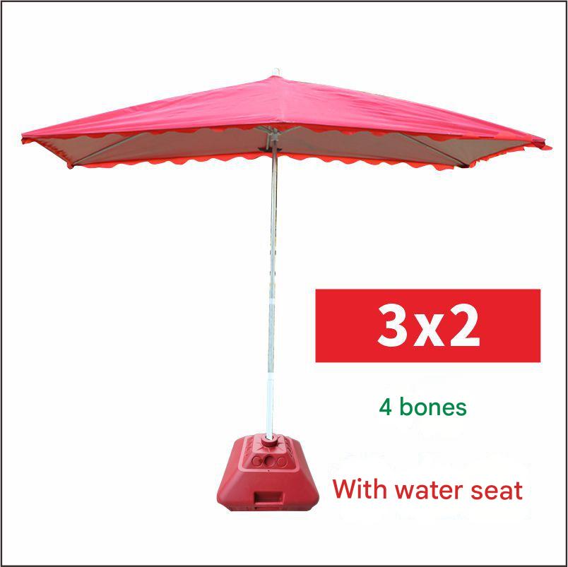 Umbrella 3x2m red with water seat