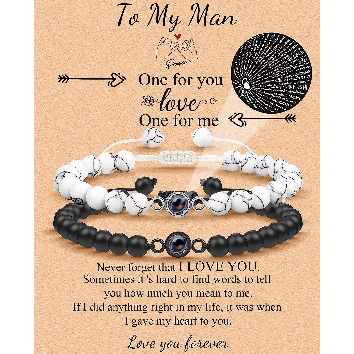 White Turquoise Grinding Stone Card Man gift