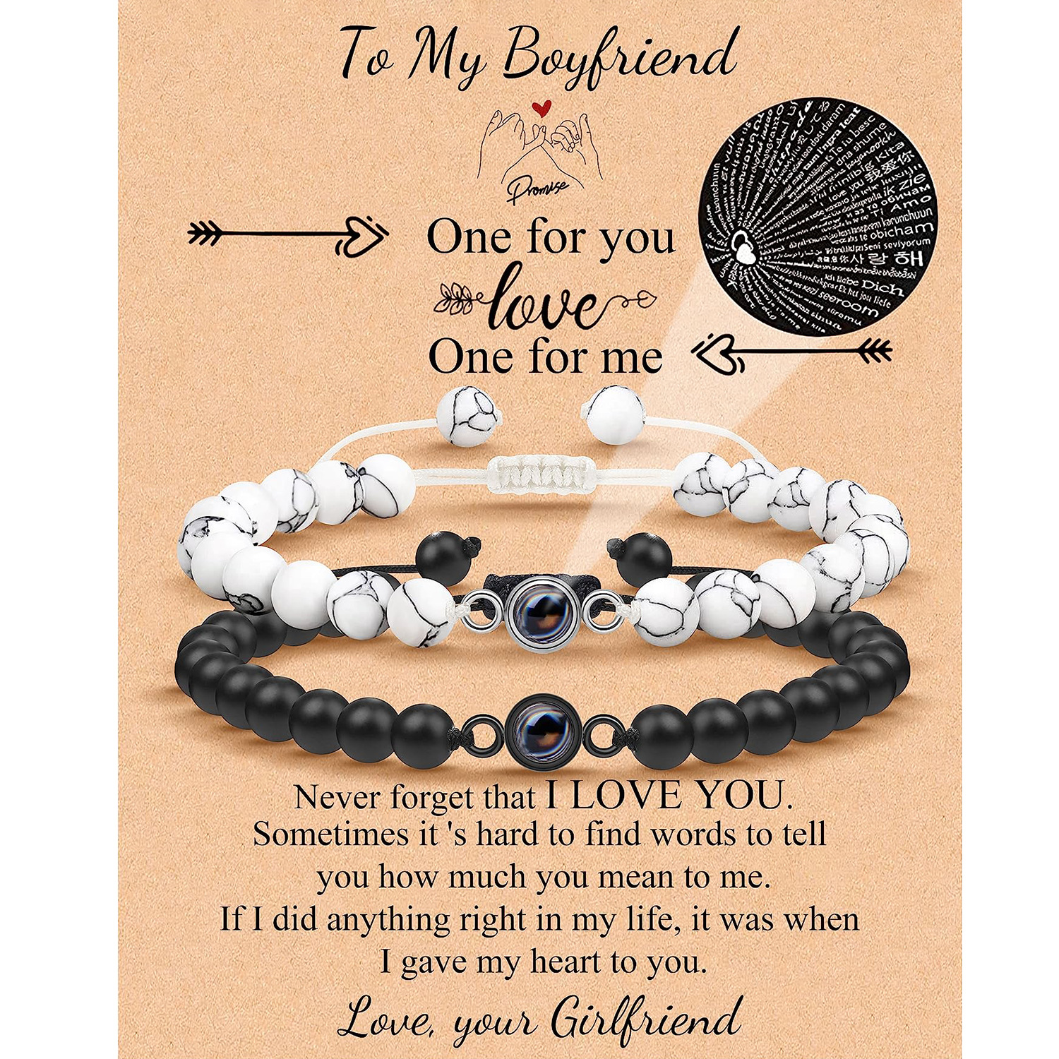 White Turquoise Grinding Stone Card Boyfriend Gift