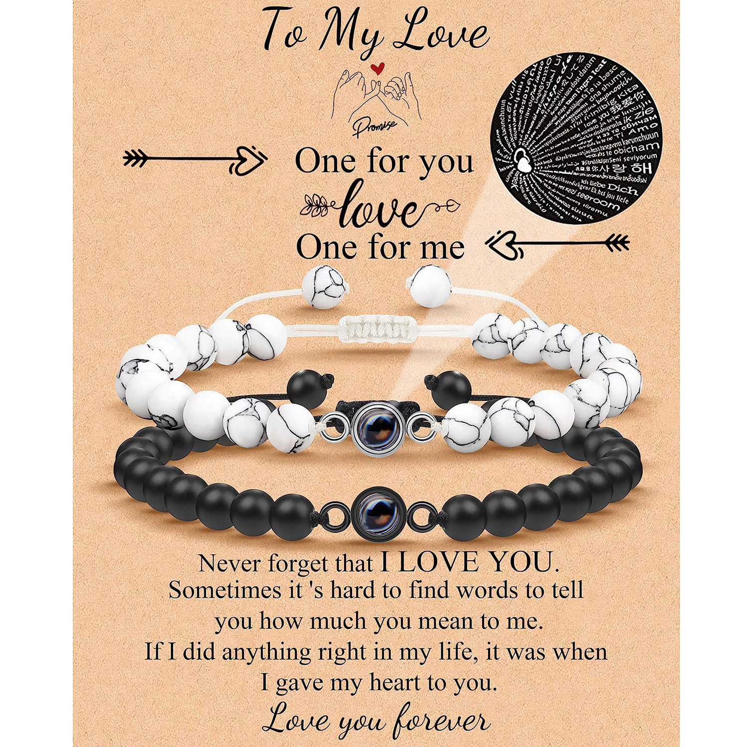 White Turquoise Grinding Stone Card Love gift