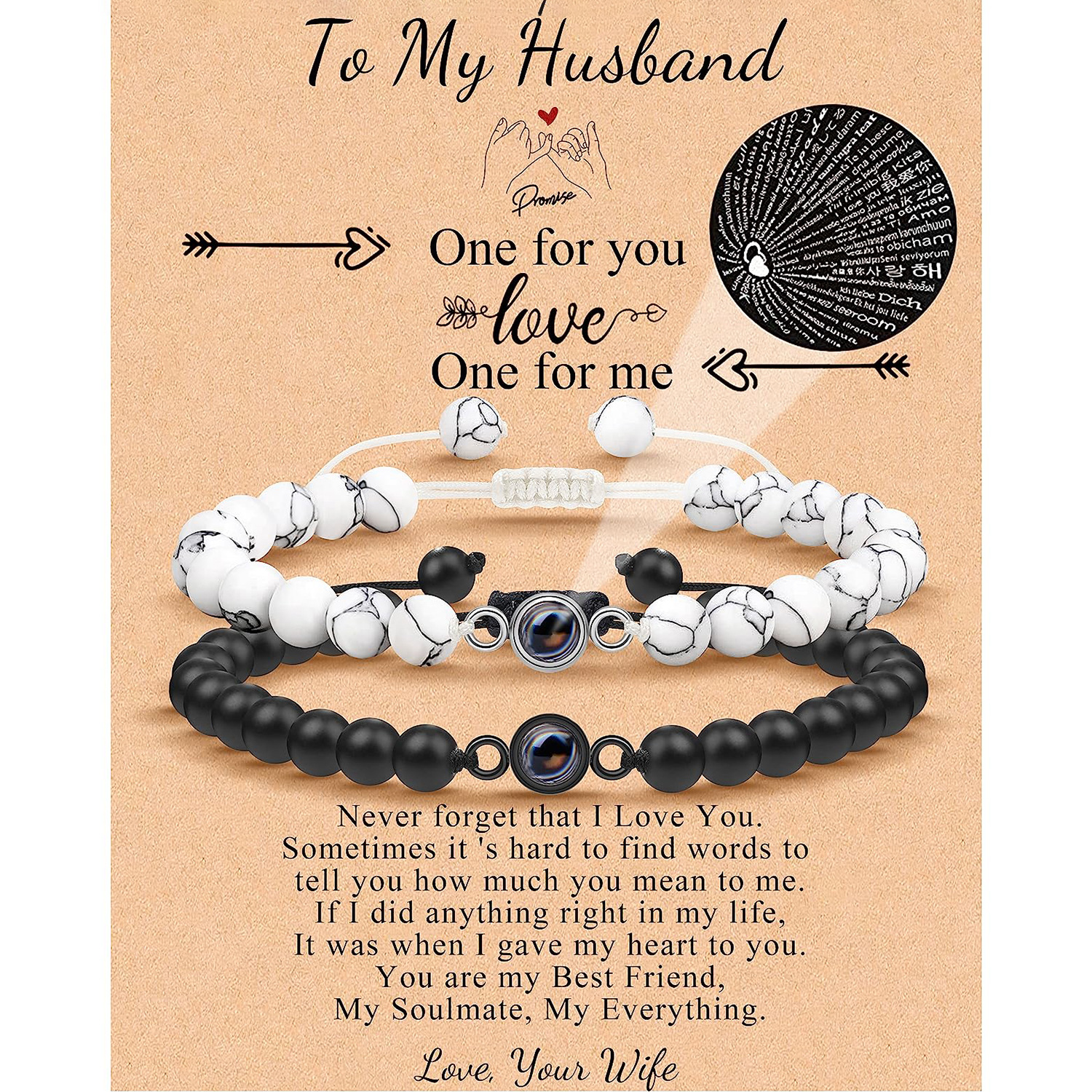 10:White Turquoise Grinding Stone Card Husband gift