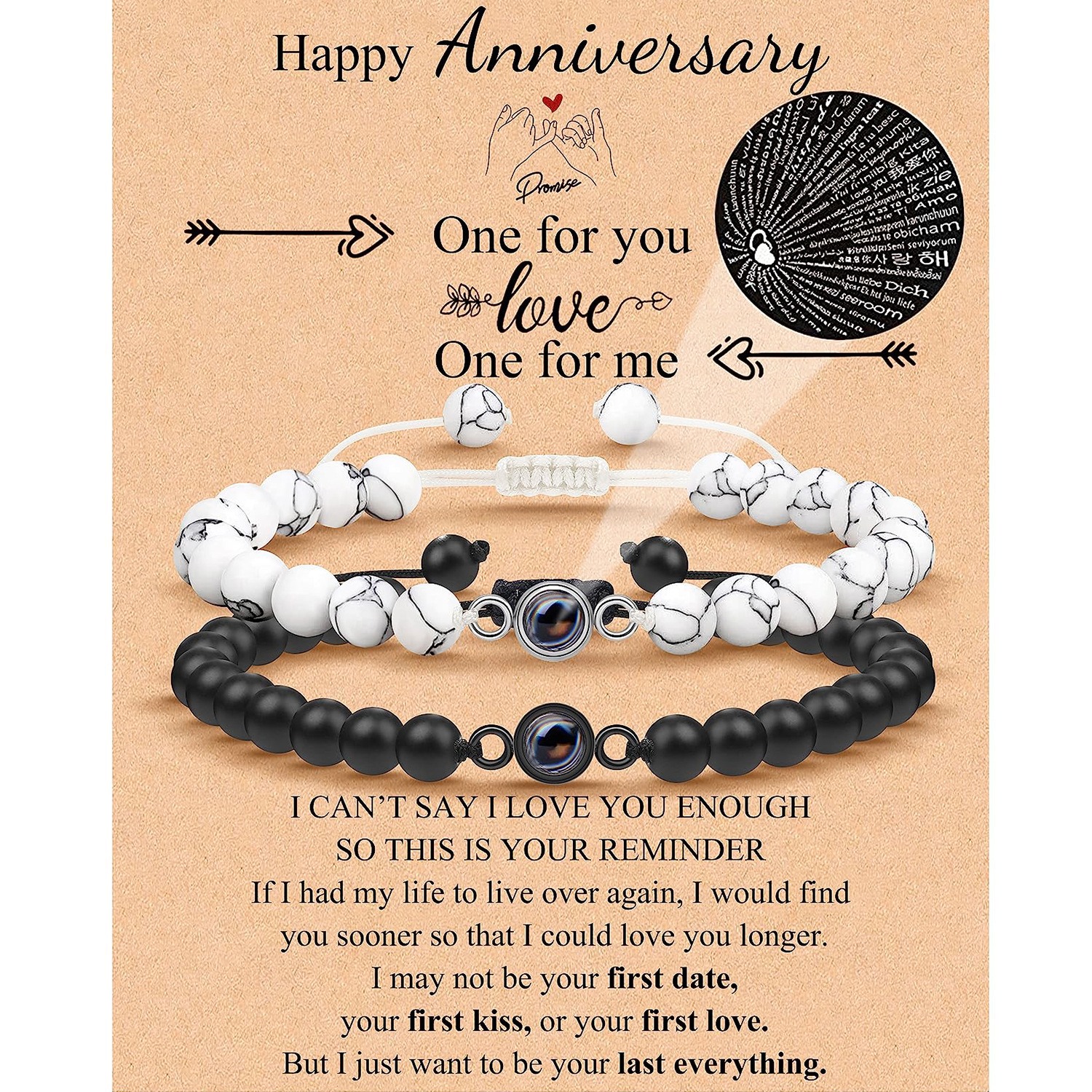 11:White Turquoise Grinding Stone Card Anniversary gift