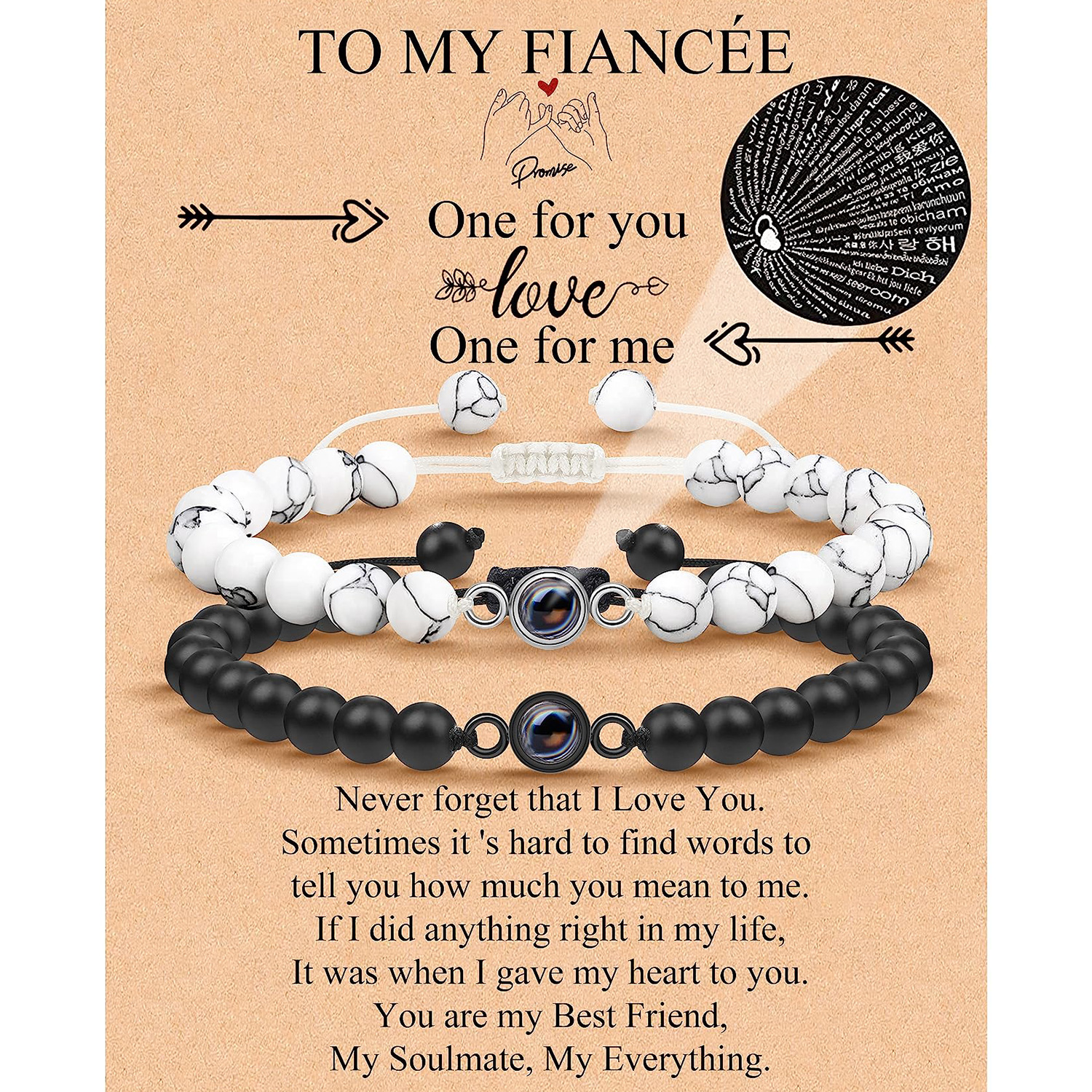 15:White Turquoise Grinding Stone Card Fiancee gift