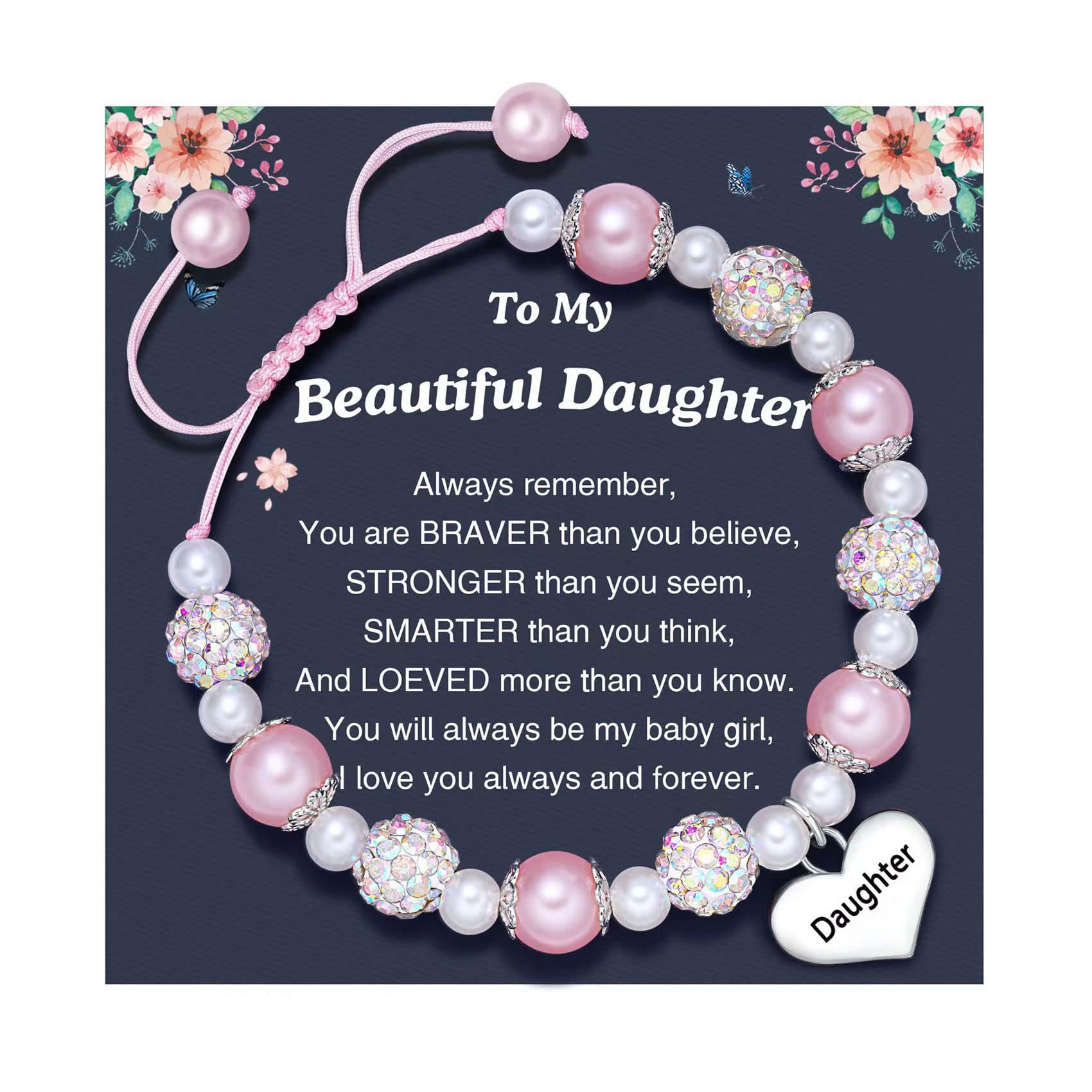 2:Pink Shambhala Bracelet Beautiful Daughter Card